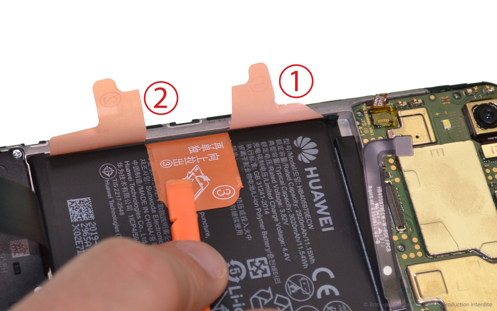 Changement de batterie sur Y5 2019 photo 2