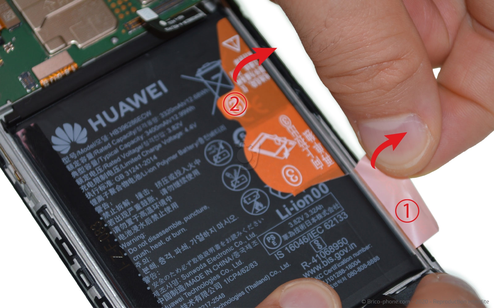 Changement d'écran  ( vitre + LCD ) sur P Smart 2020 photo 2