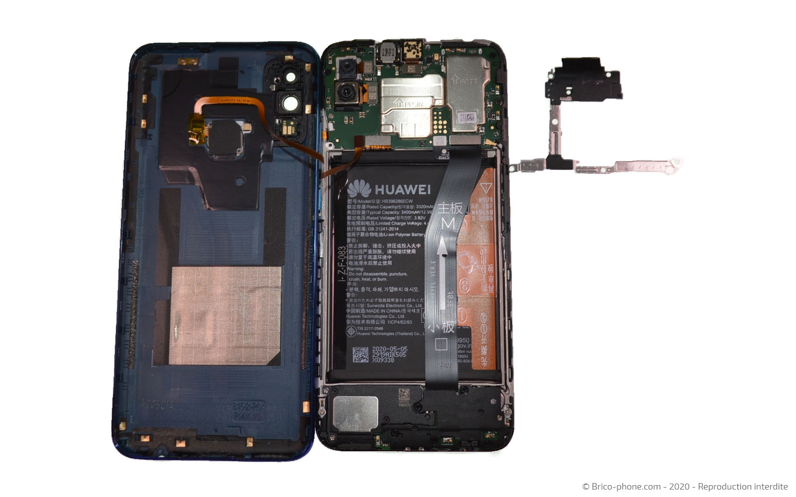 Changement d'écran  ( vitre + LCD ) sur P Smart 2020 photo 4