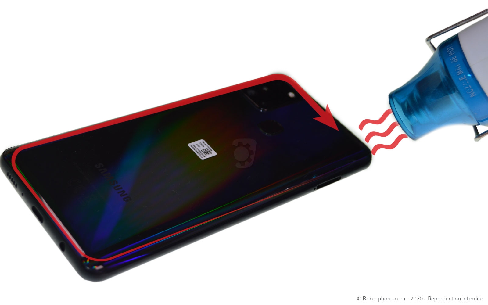 Changement de la vitre arrière sur Galaxy A21s photo 2