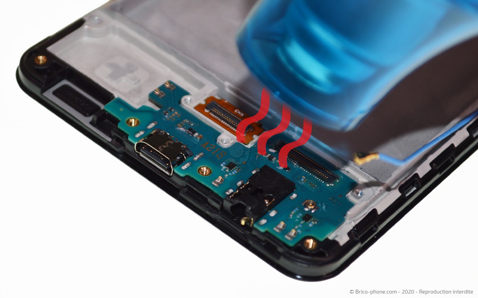 Changement du bloc écran sur Galaxy A21s photo 2