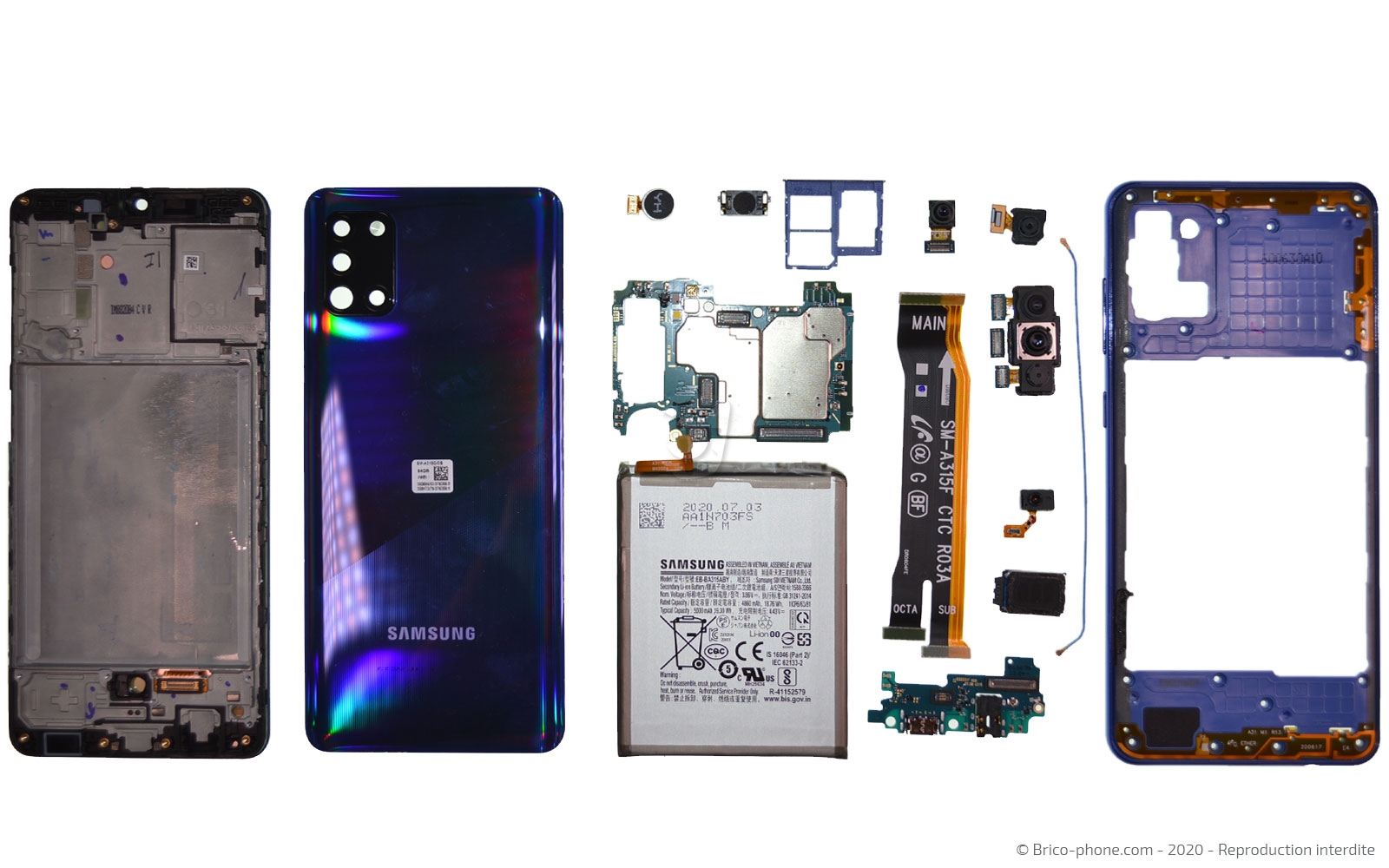 Démontage complet sur Galaxy A31 photo 1