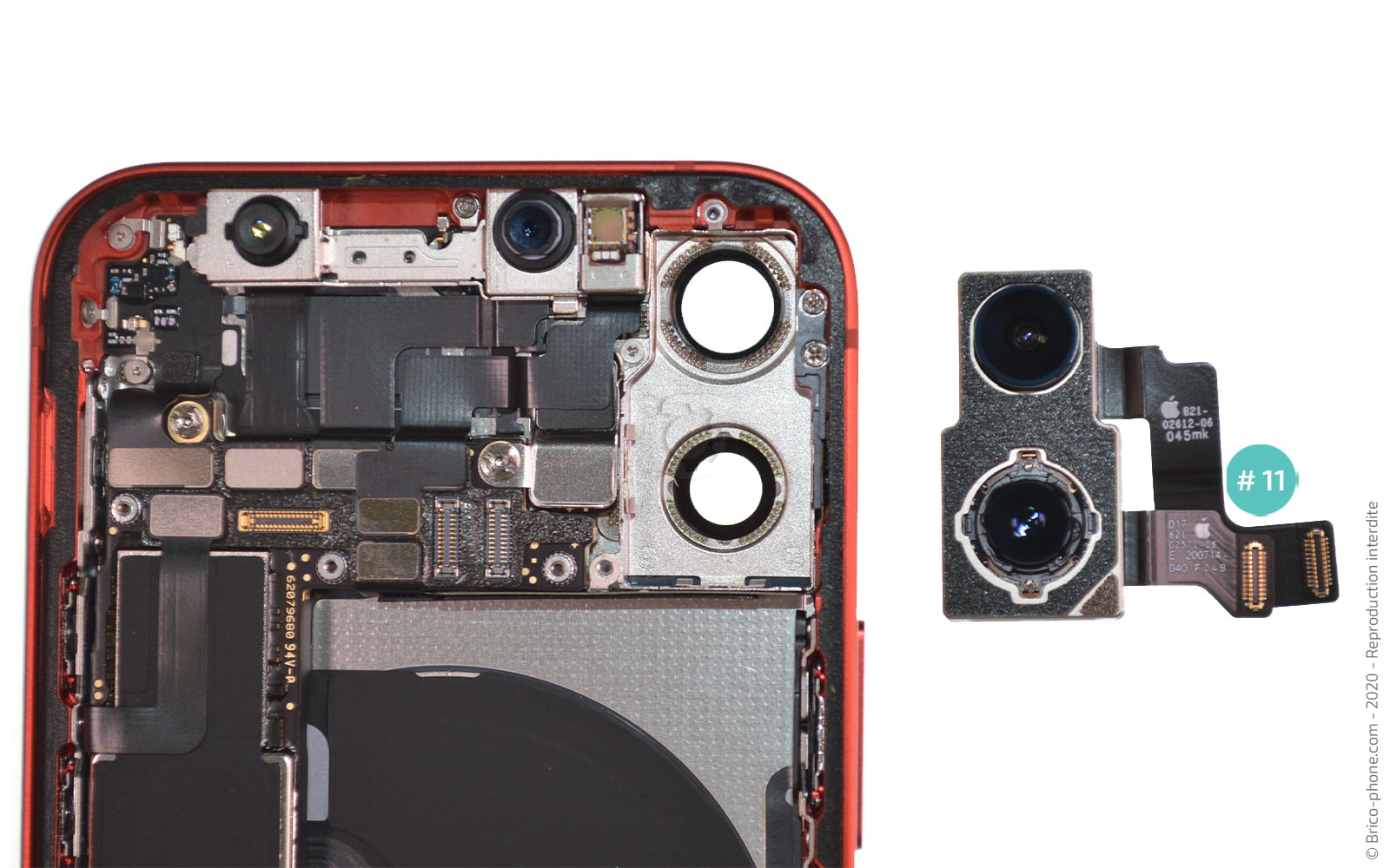 Changement du module double caméras arrière sur iPhone 12 Mini photo 4
