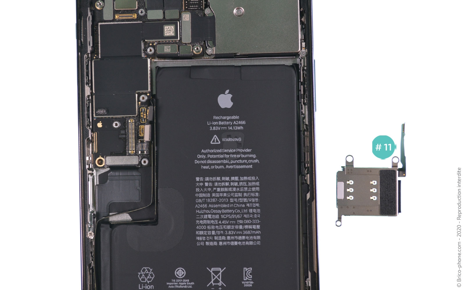 Changement du lecteur de carte SIM sur iPhone 12 Pro Max photo 3