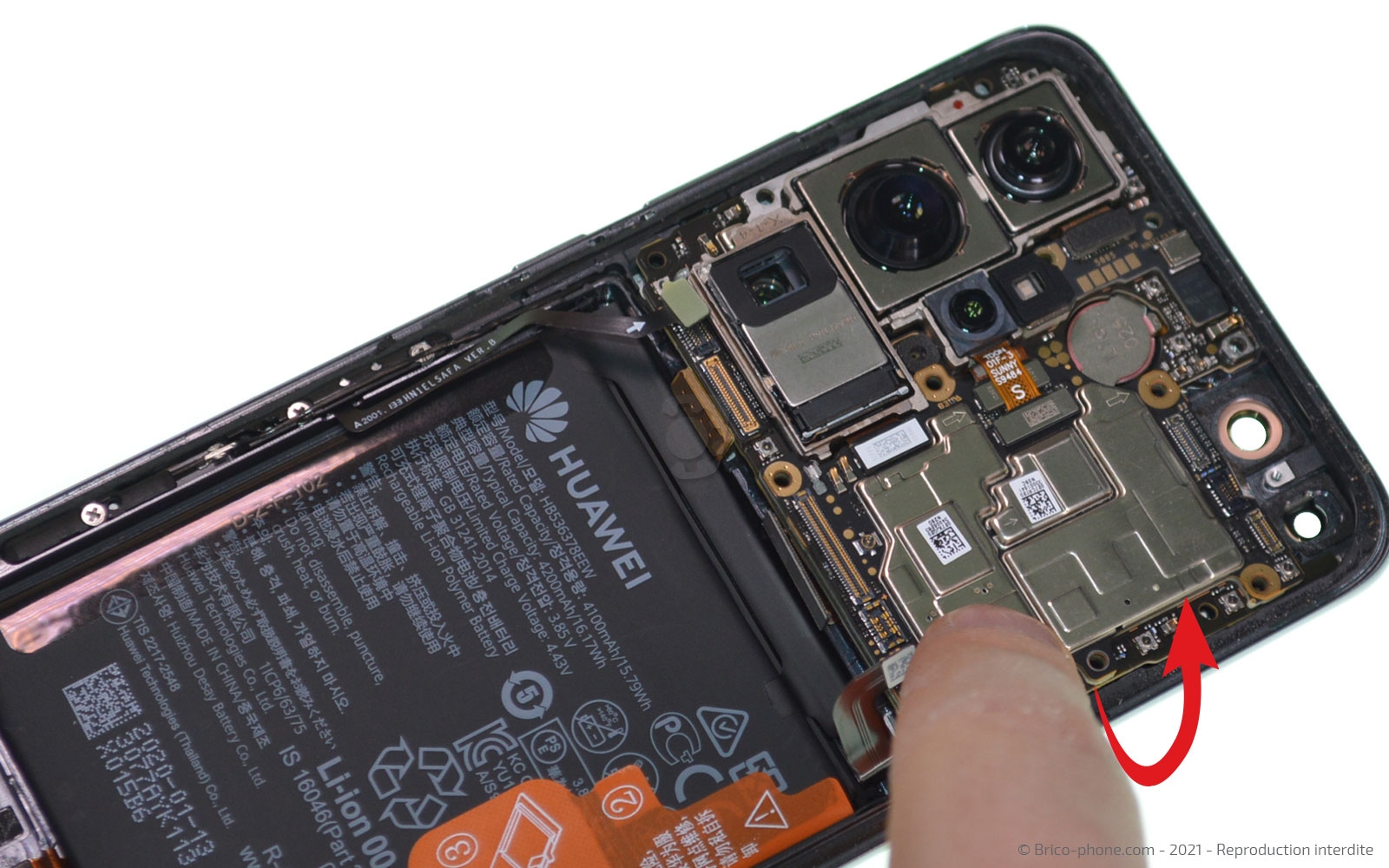 Changement du bloc écran avec batterie sur P40 Pro photo 1