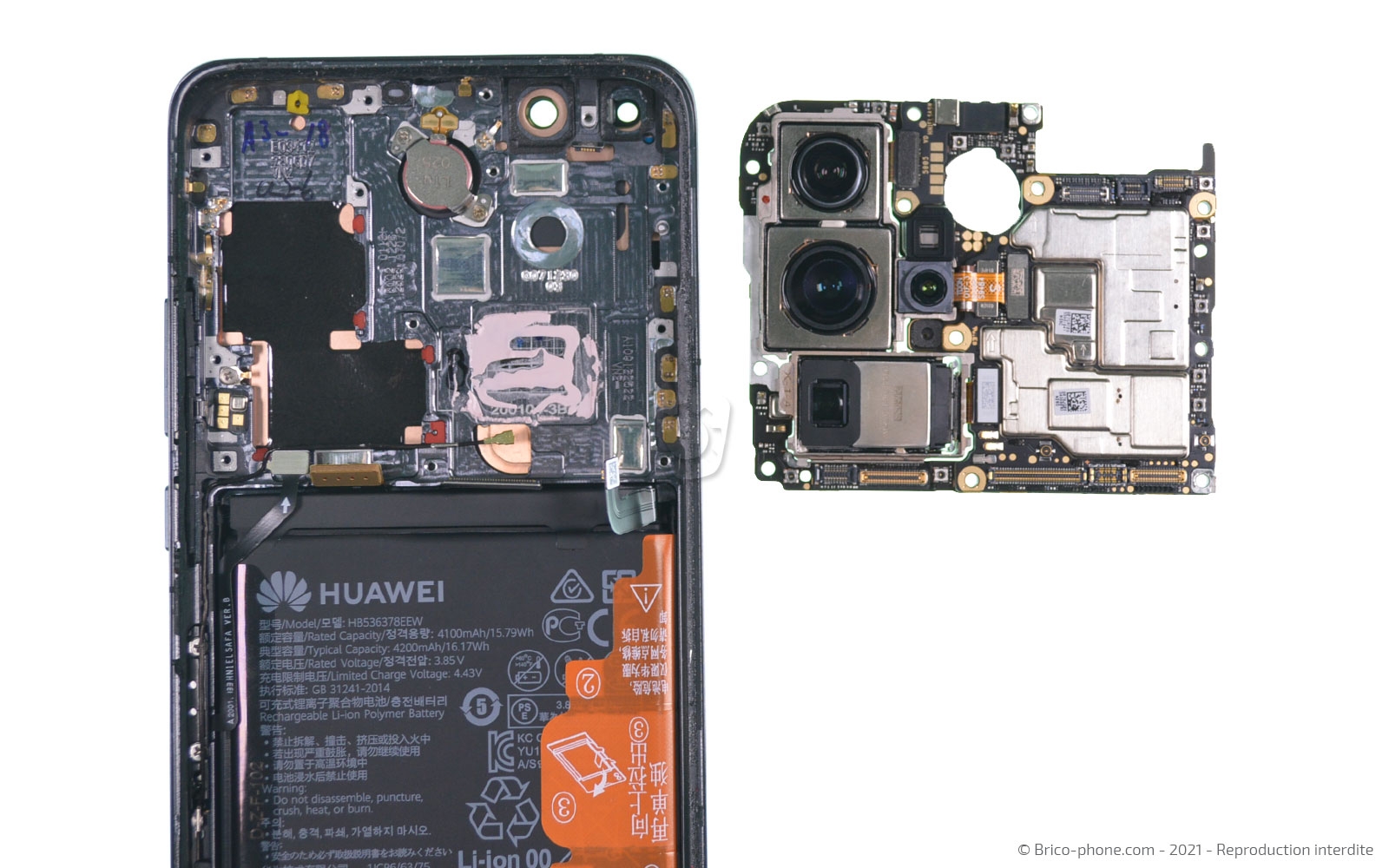 Changement du bloc écran avec batterie sur P40 Pro photo 2