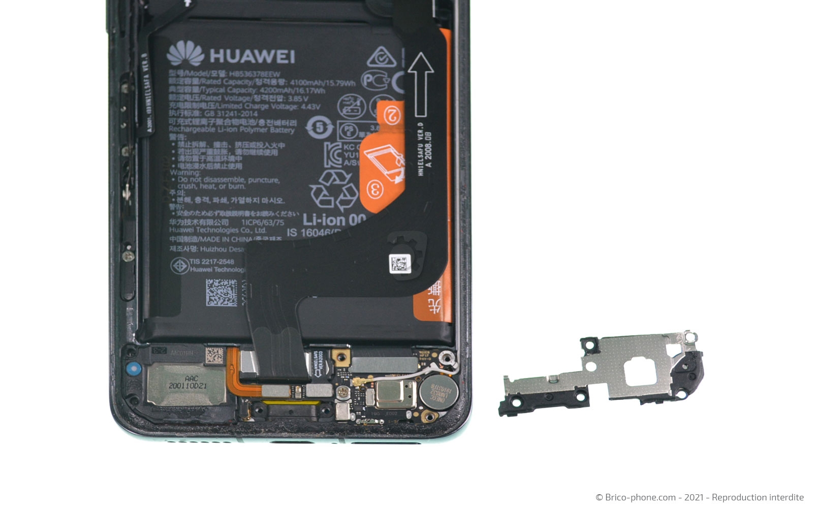 Changement du bloc écran avec batterie sur P40 Pro photo 3