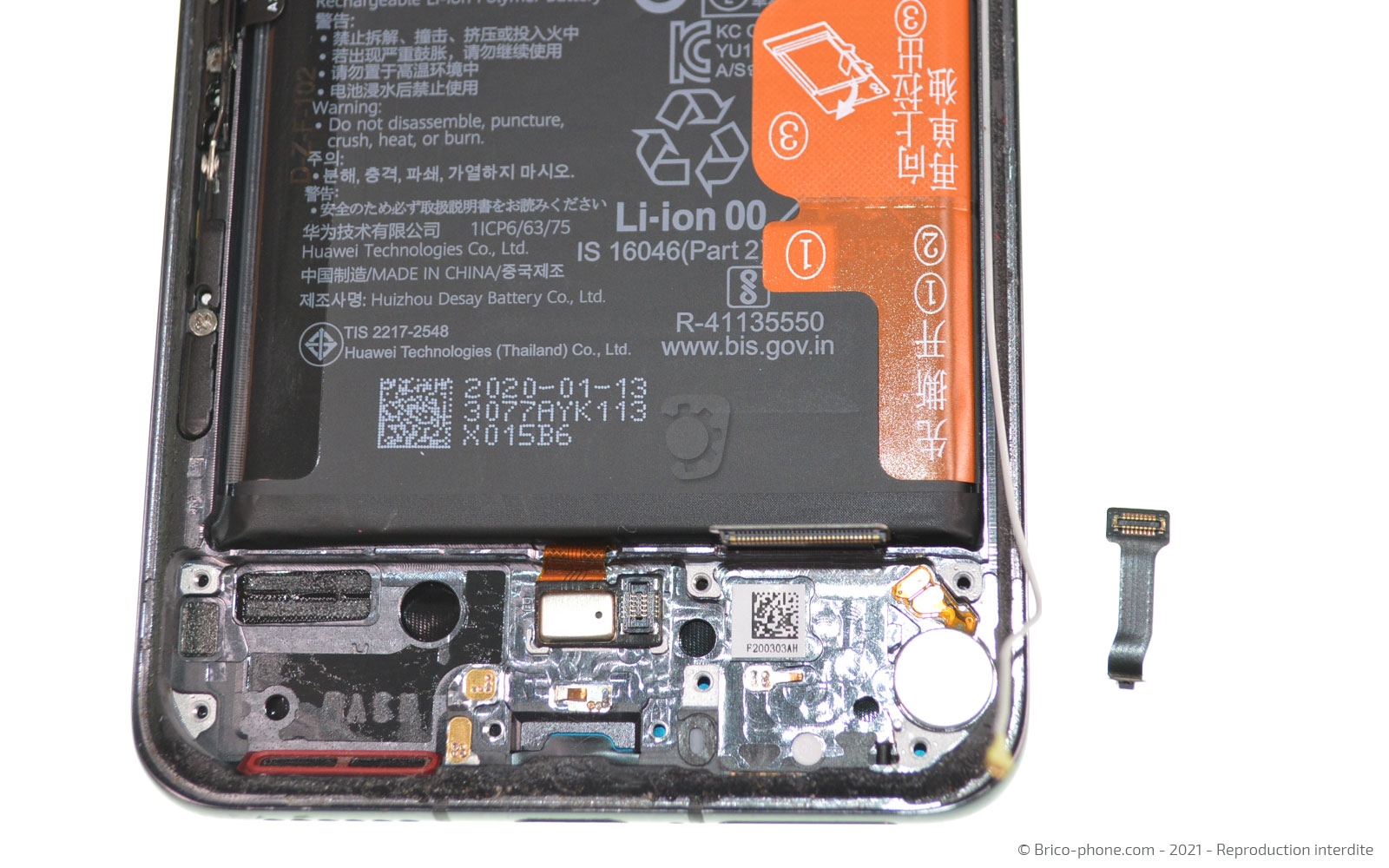 Changement du bloc écran avec batterie sur P40 Pro photo 4