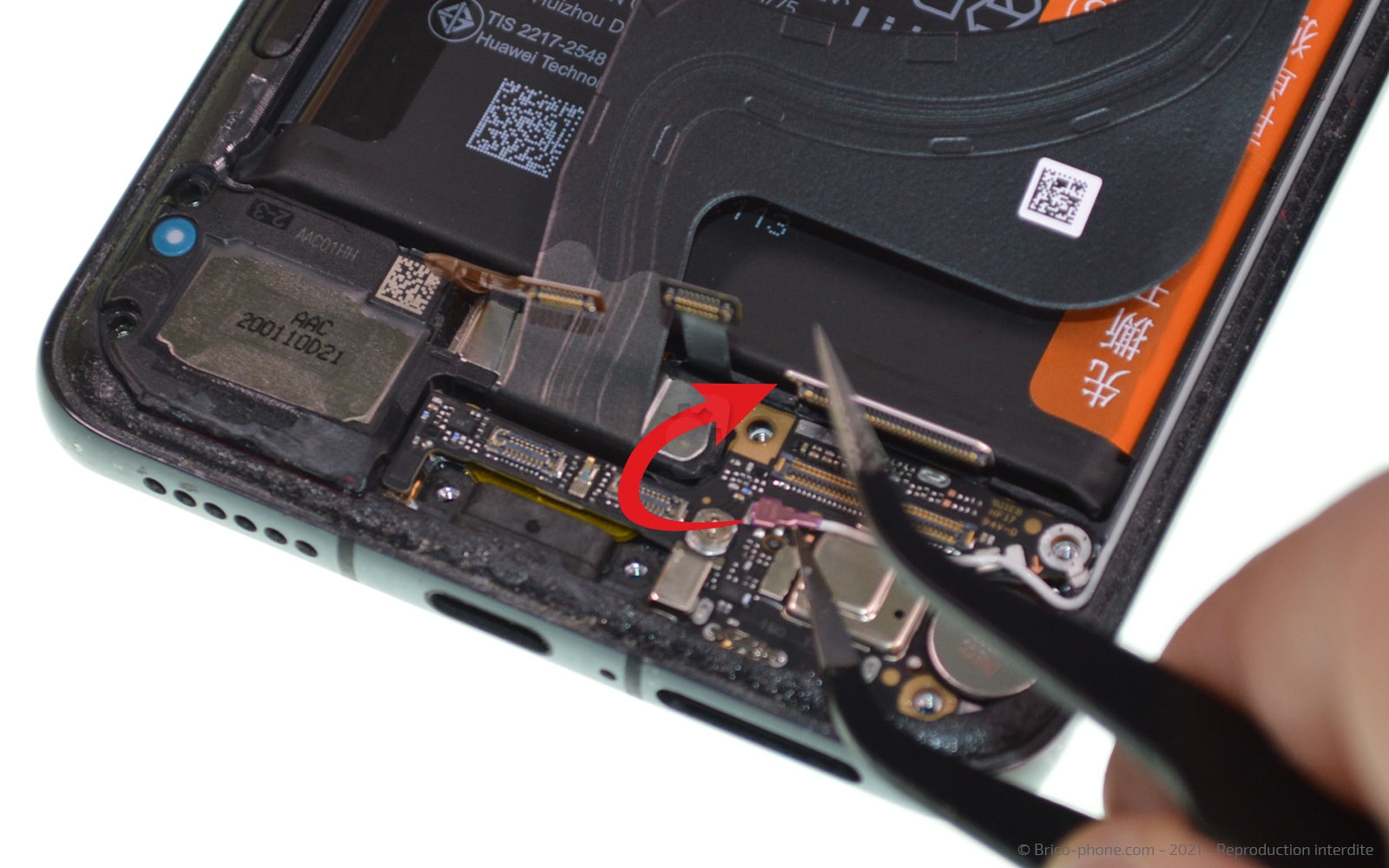 Changement du bloc écran avec batterie sur P40 Pro photo 1