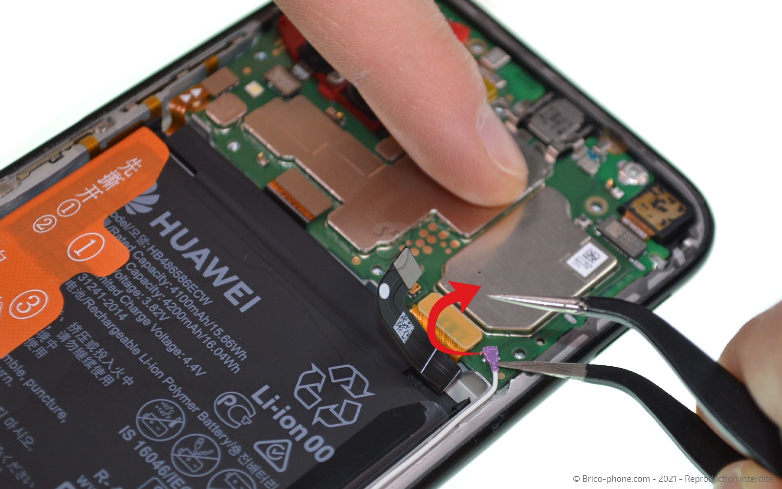 Changement du bloc écran avec batterie sur P40 Lite photo 1