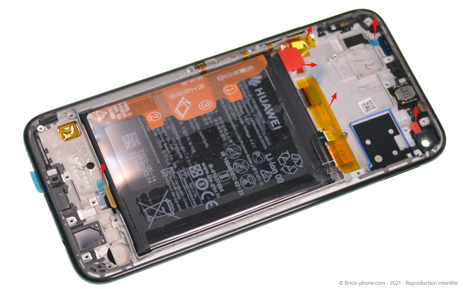 Changement du bloc écran avec batterie sur P40 Lite photo 1