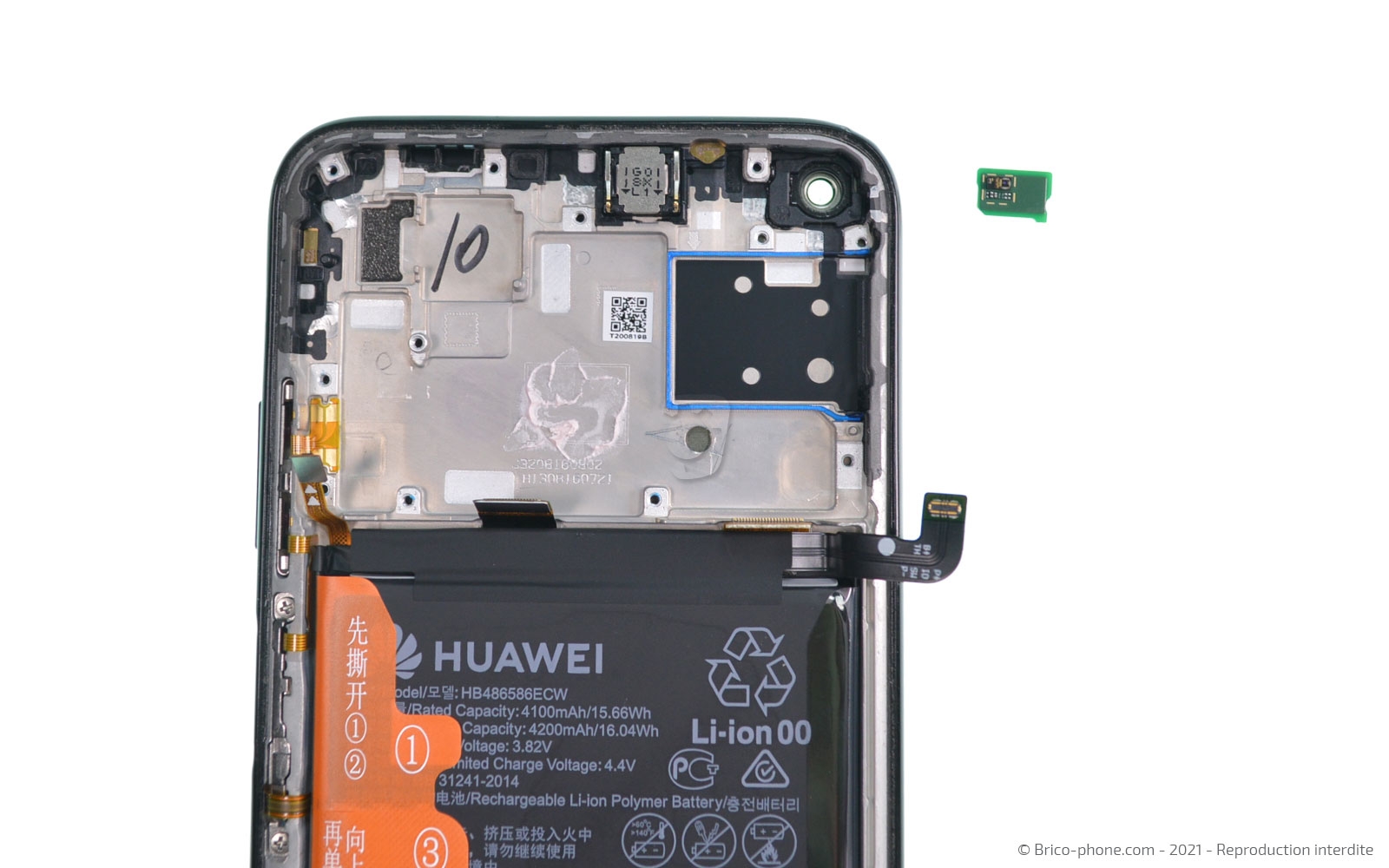 Changement du bloc écran avec batterie sur P40 Lite photo 3