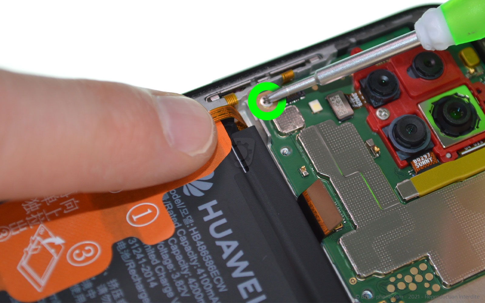 Changement du bloc écran avec batterie sur P40 Lite photo 1