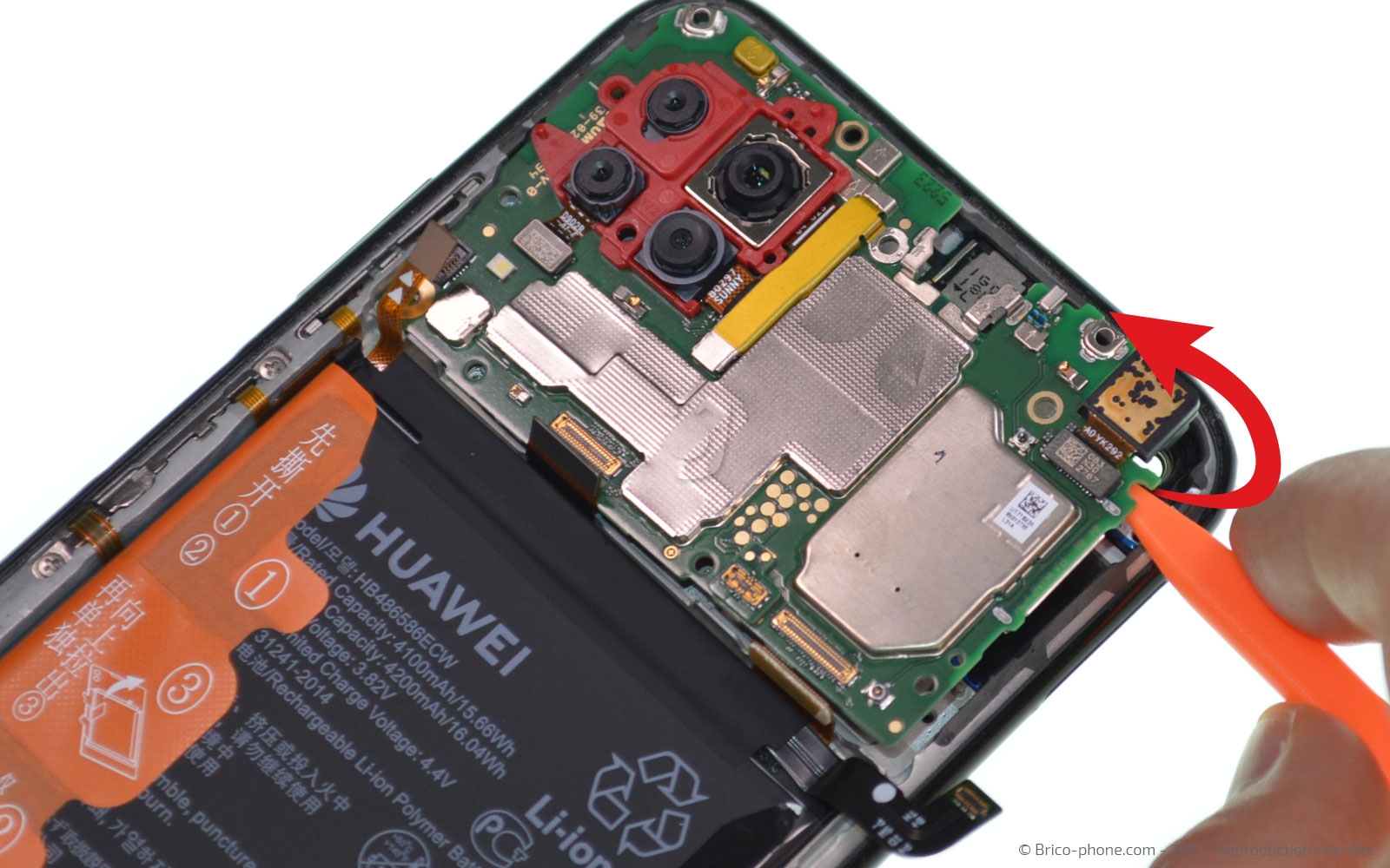 Changement du bloc écran avec batterie sur P40 Lite photo 3