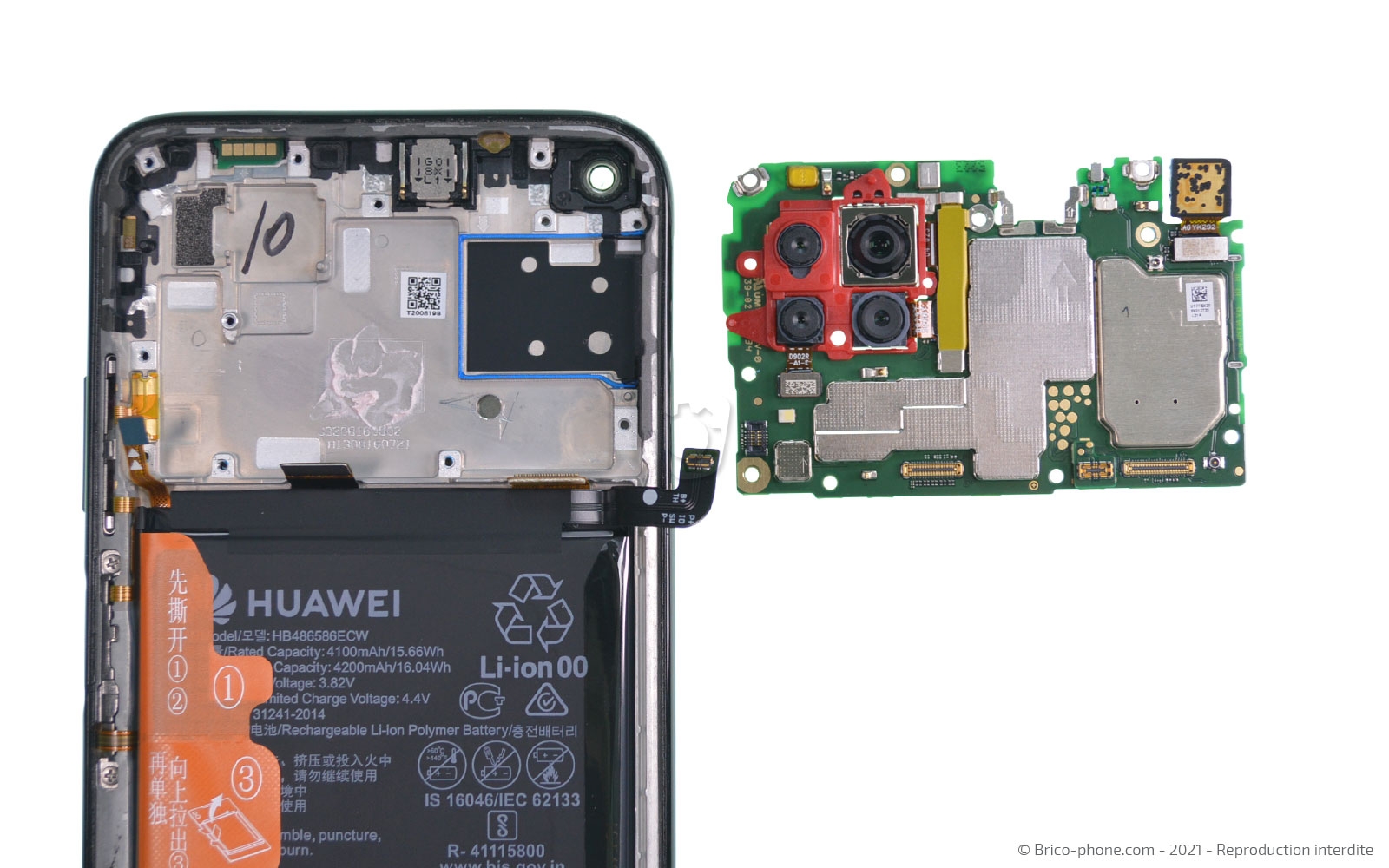 Changement du bloc écran avec batterie sur P40 Lite photo 4