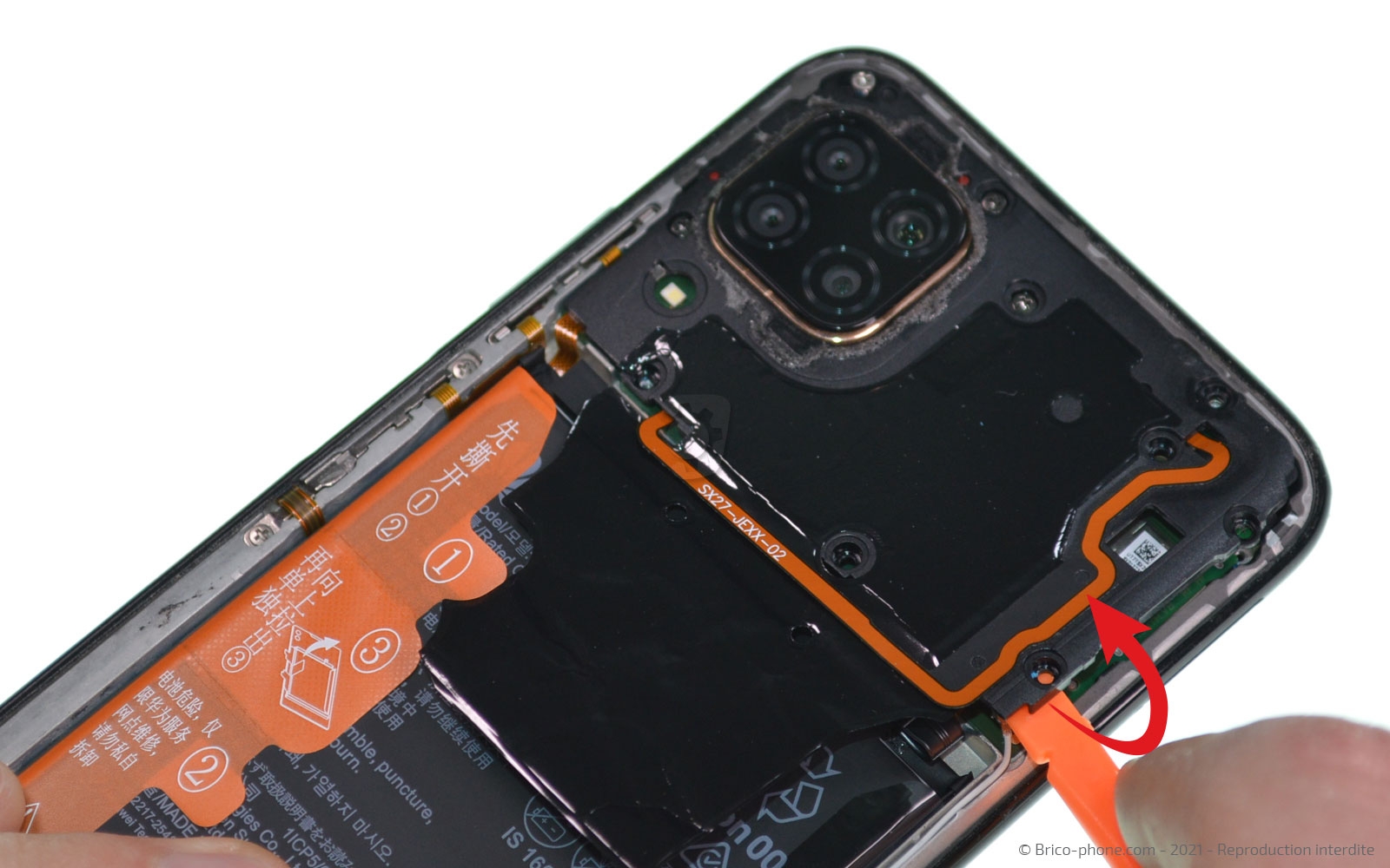 Changement du connecteur de charge sur P40 Lite photo 2