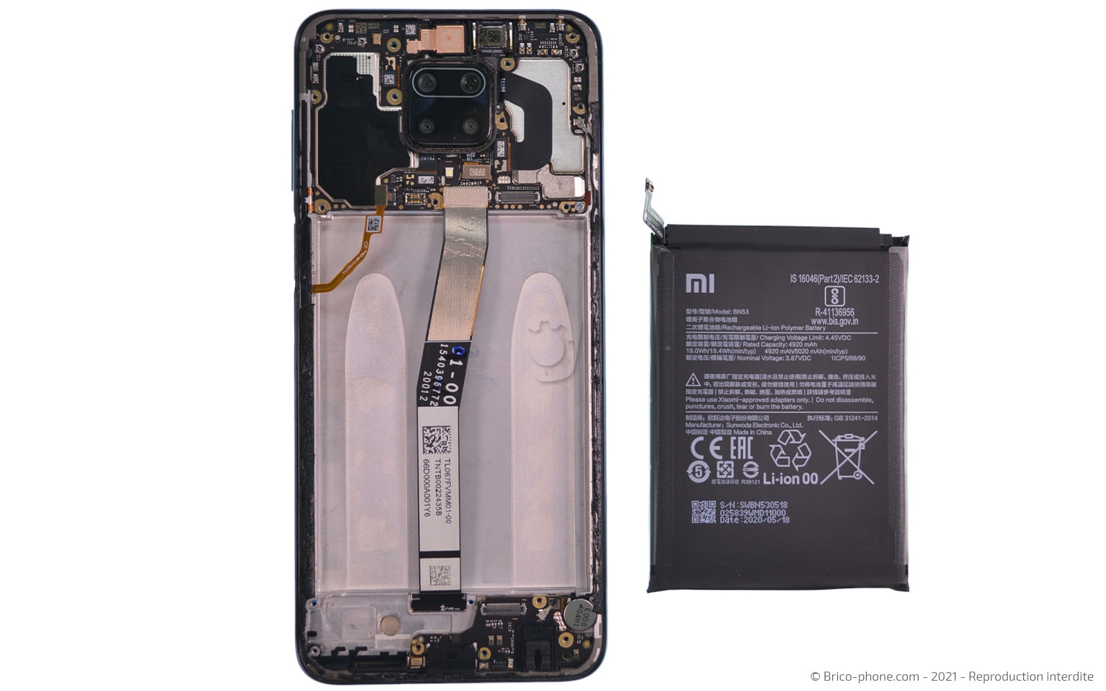 Changement du bloc écran  sur Redmi Note 9 Pro photo 4