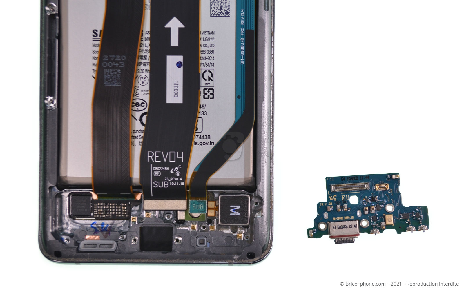 Changement du connecteur de charge sur Galaxy S20 Ultra photo 4