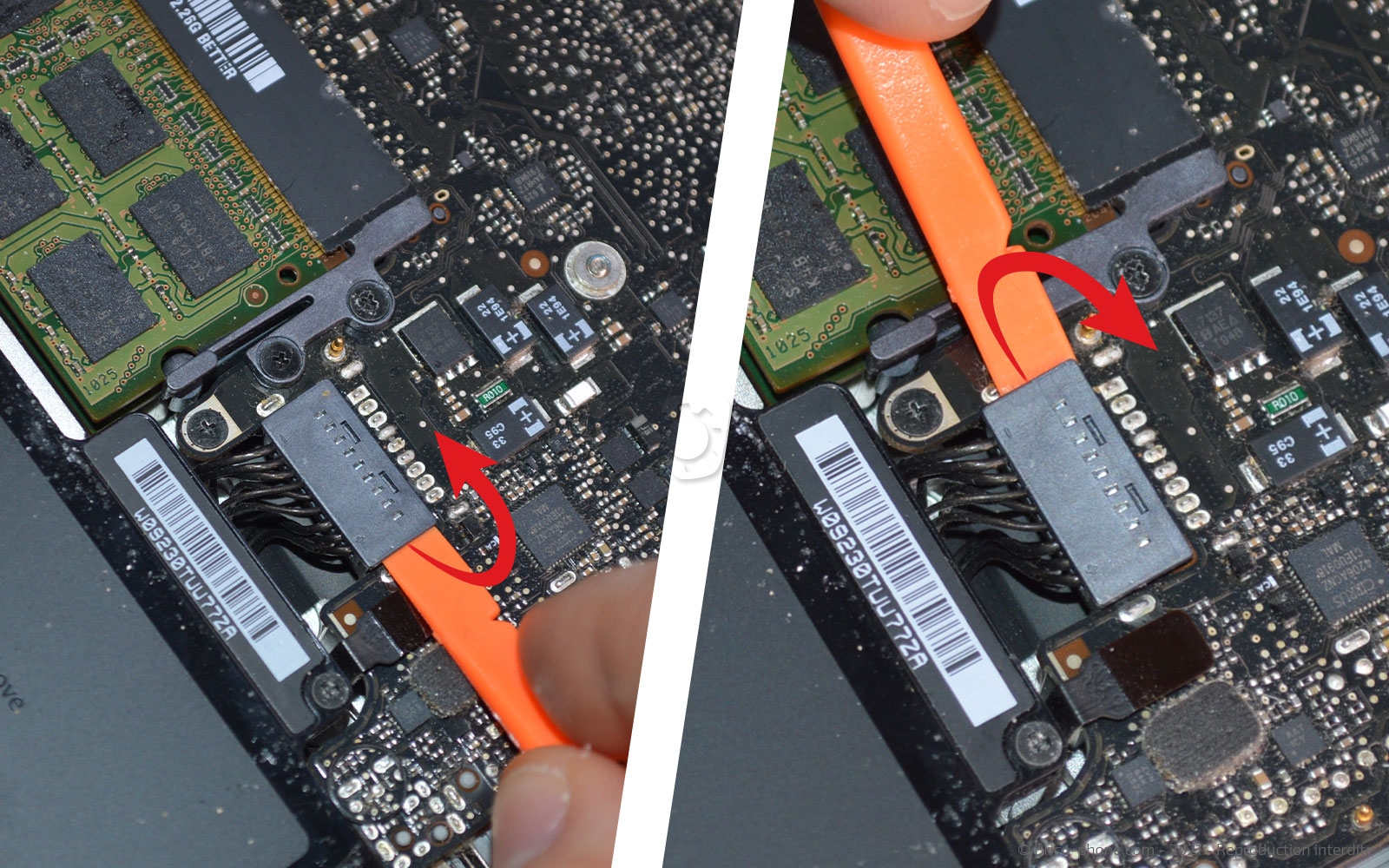 changement de batterie sur Macbook Pro 13 pouces A1278 EMC 2326 - 2009 photo 1