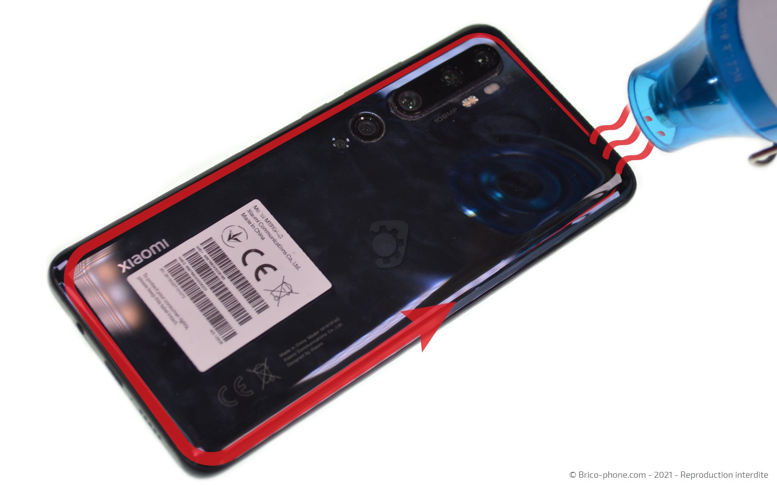 changement de l'écran (vitre et LCD) sur Mi Note 10 photo 2