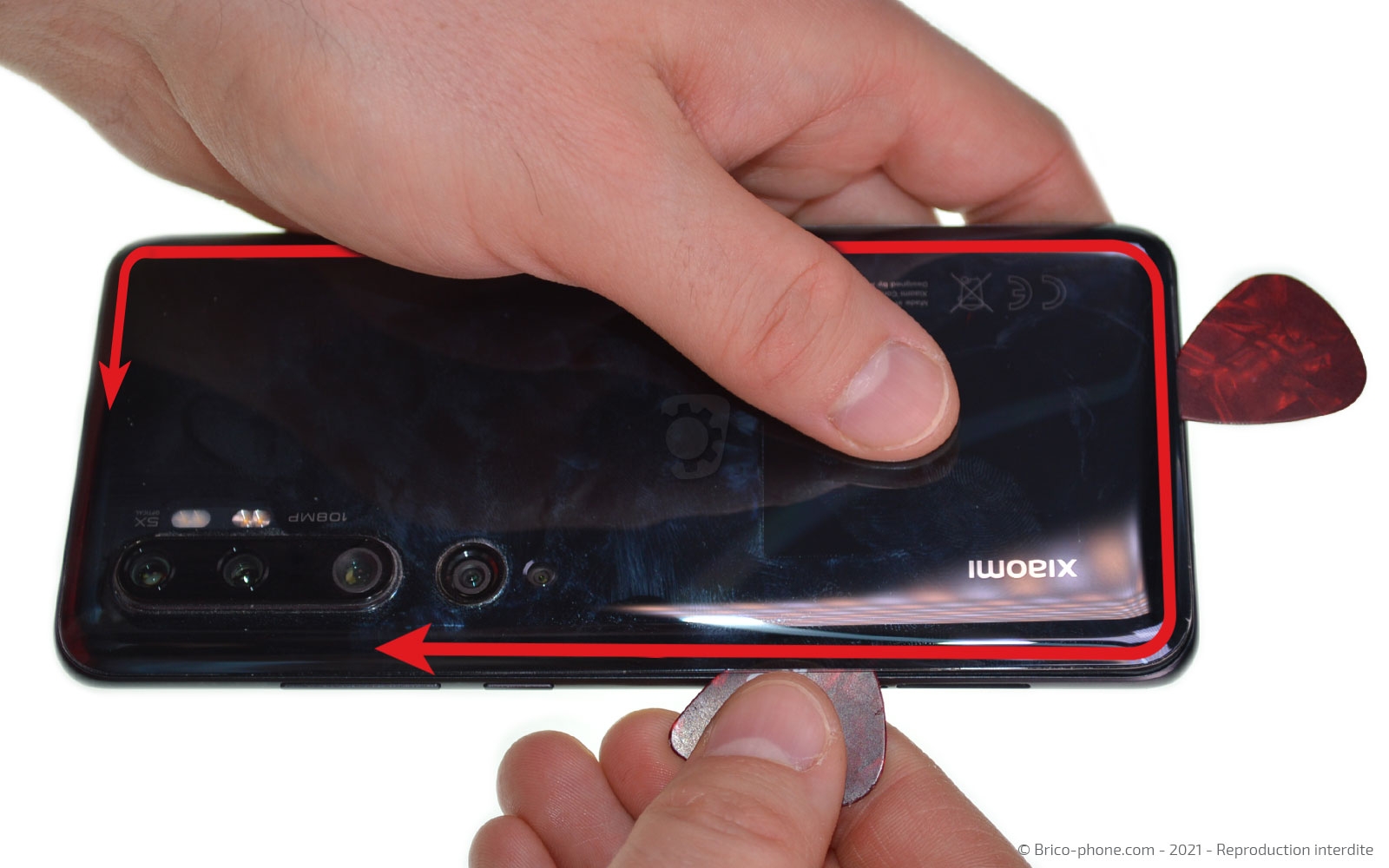 changement de l'écran (vitre et LCD) sur Mi Note 10 photo 3