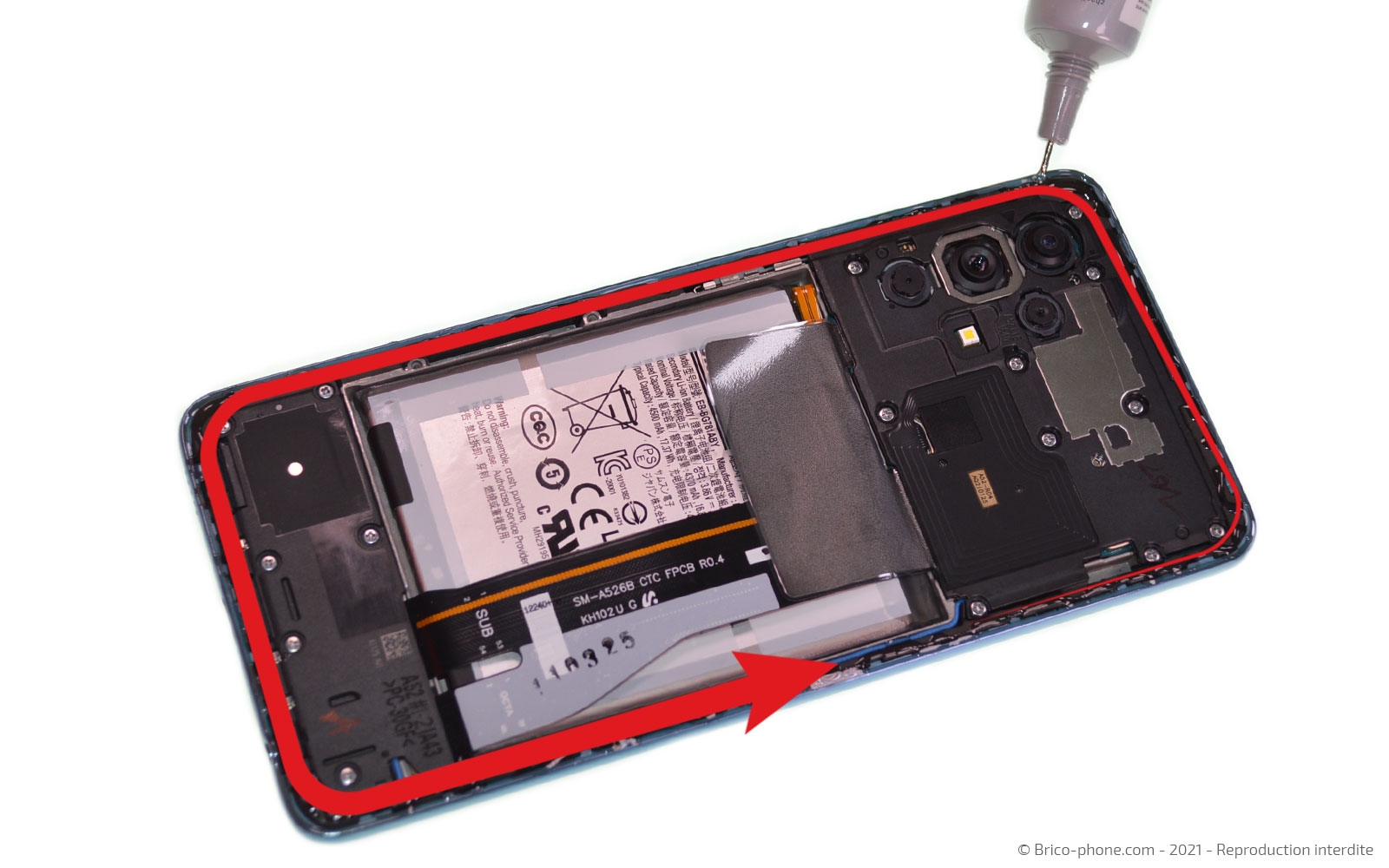 Changement de batterie sur Galaxy A52 photo 1