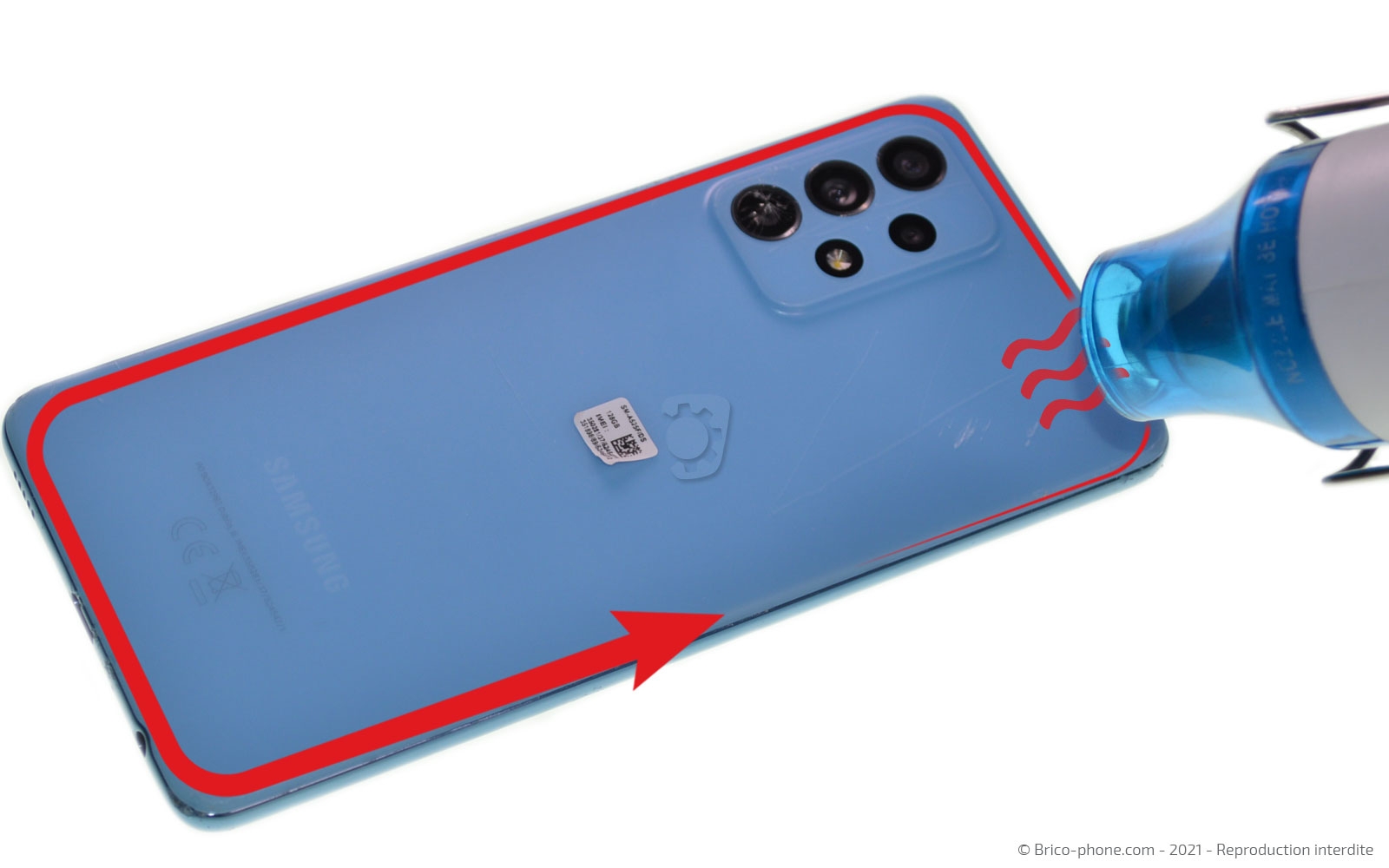 Changement de la vitre arrière  sur Galaxy A52 photo 2