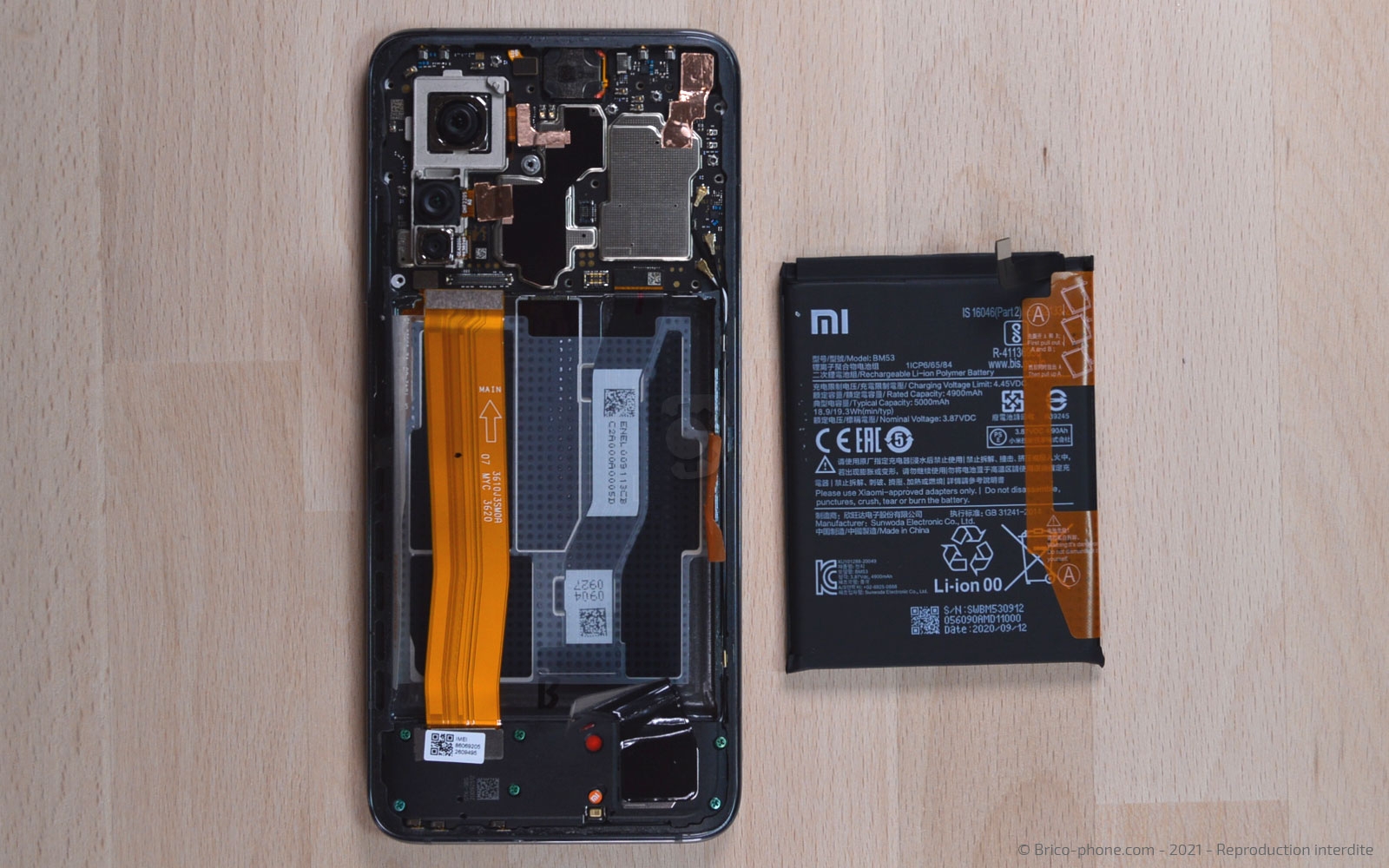 Changement de batterie sur Mi 10T photo 4