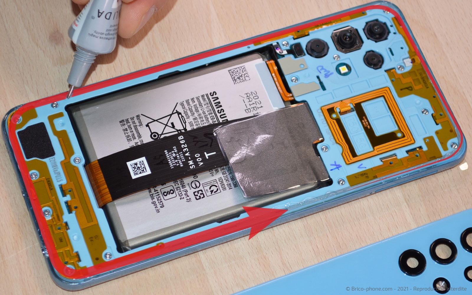 Changement du bloc écran sur Galaxy A32 5G photo 2