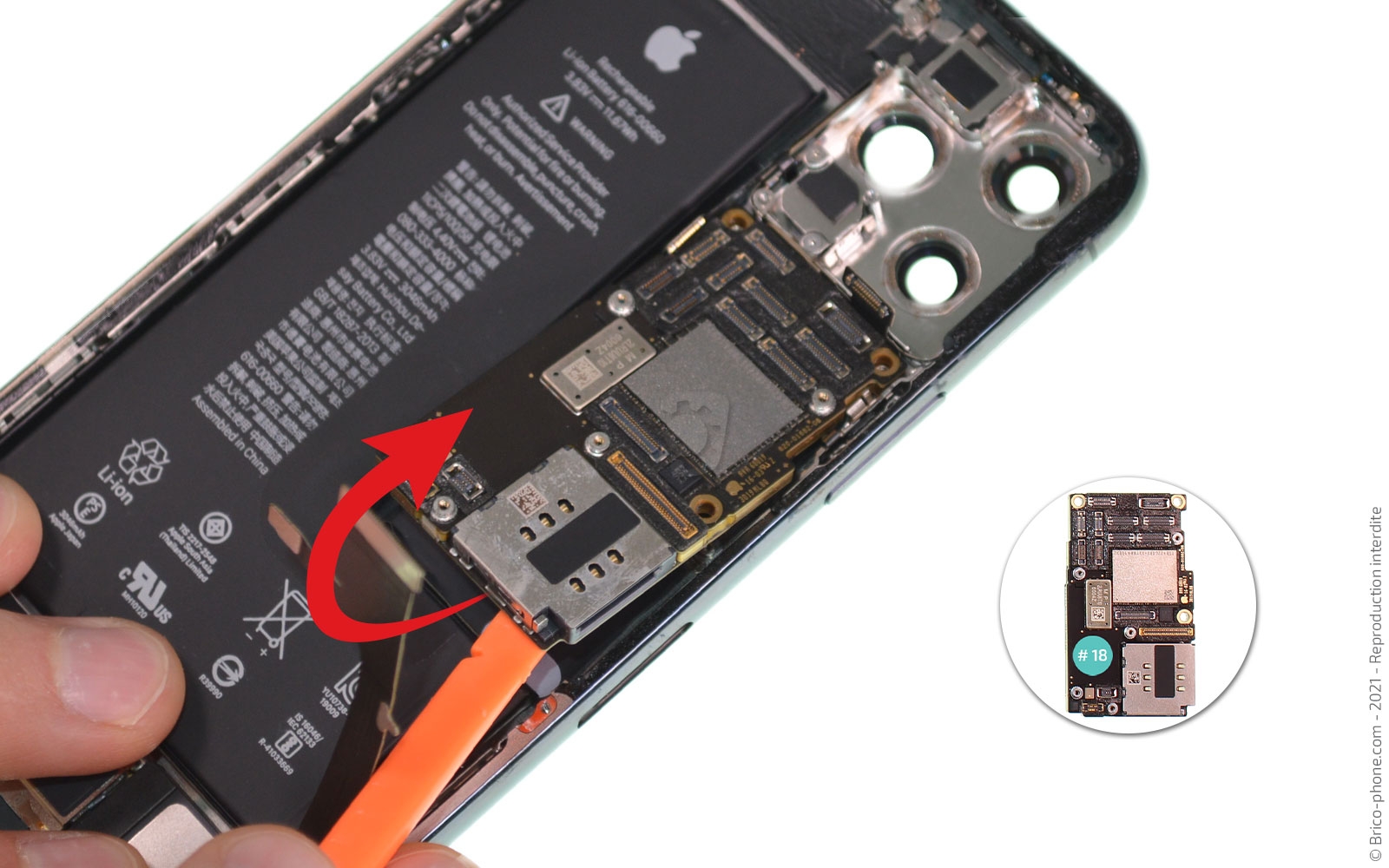 Changement de la coque arrière sur iPhone 11 Pro photo 3